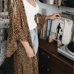 Leopard print kimono